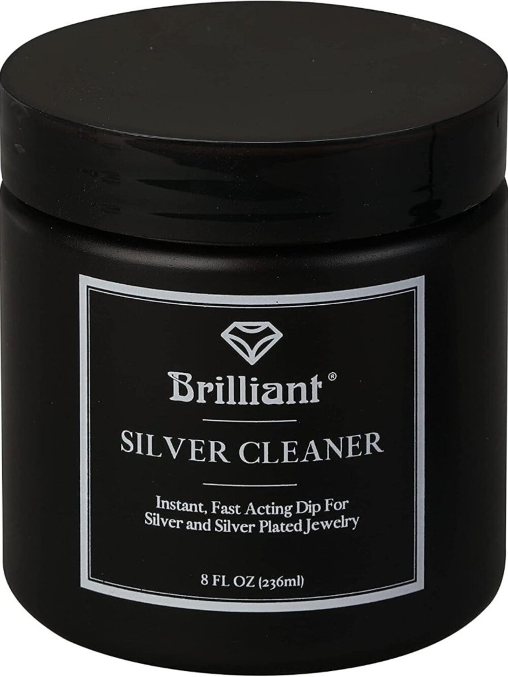 8 Oz Brilliant Silver Dip Cleaner - Fast-Acting, Safe for All Silver Jewelry